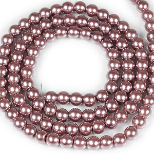 Sirag perle de sticla lucioase, sfere 8mm - maro castana (aprox. 105 buc.)