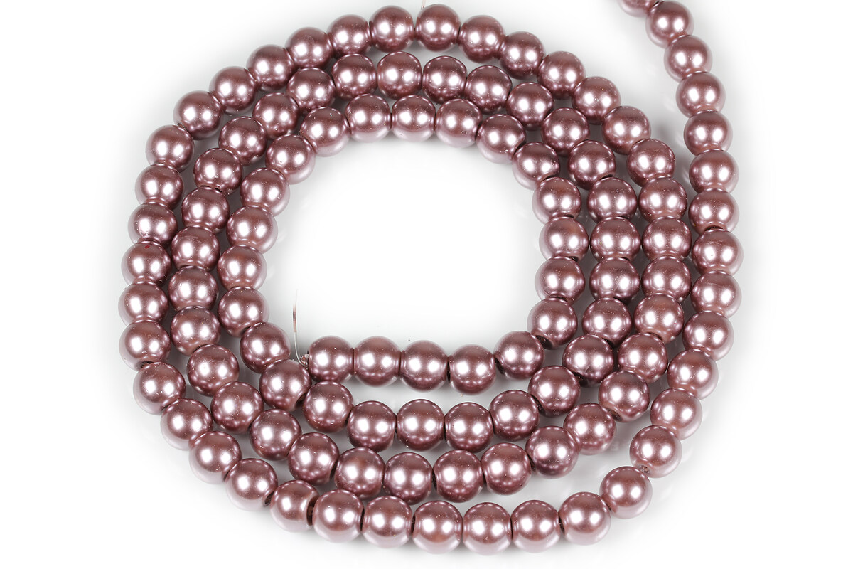 Sirag perle de sticla lucioase, sfere 8mm - maro castana (aprox. 105 buc.)