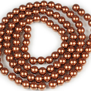 Sirag perle de sticla lucioase, sfere 8mm - maro (aprox. 105 buc.)