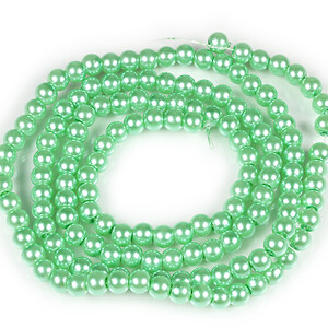 Sirag perle de sticla lucioase, sfere 6mm - verde menta (aprox. 145 buc.)