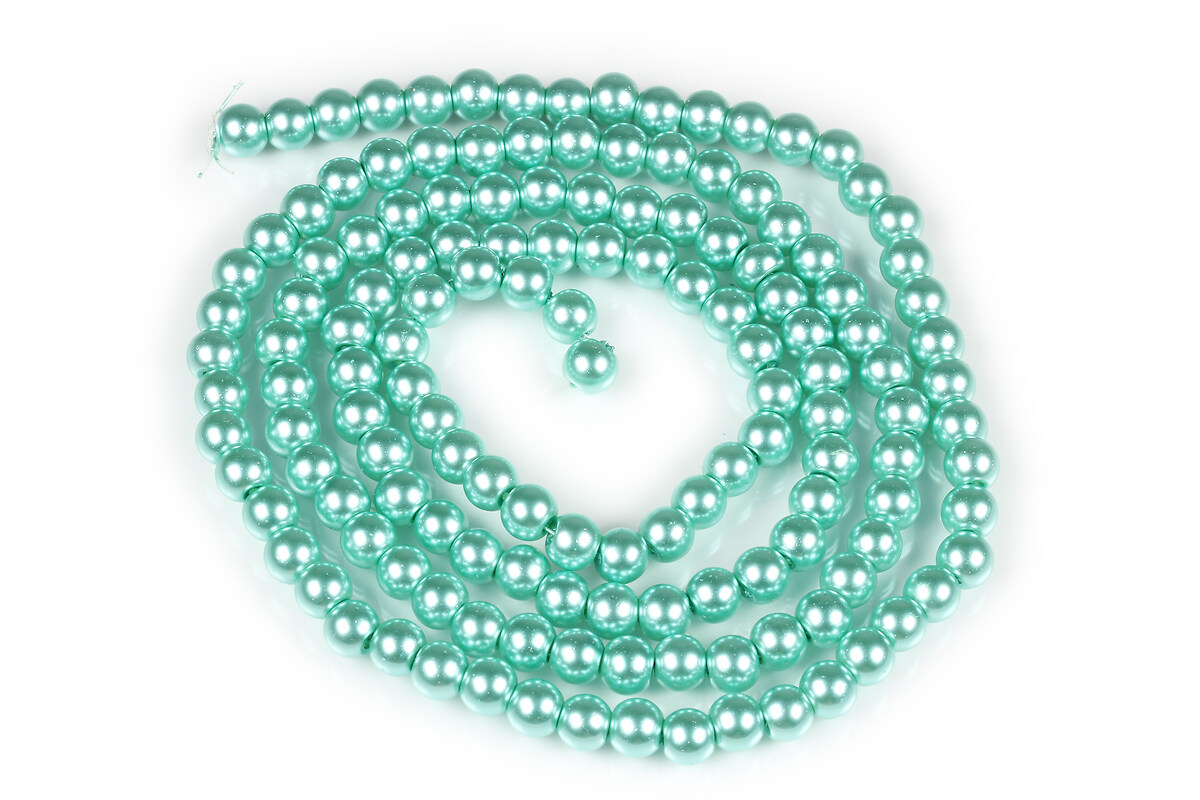 Sirag perle de sticla lucioase, sfere 6mm - aquamarine (aprox. 145 buc.)