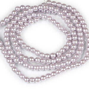Sirag perle de sticla lucioase, sfere 6mm - mov pal (aprox. 145 buc.)