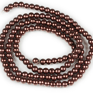 Sirag perle de sticla lucioase, sfere 6mm - maro inchis (aprox. 145 buc.)