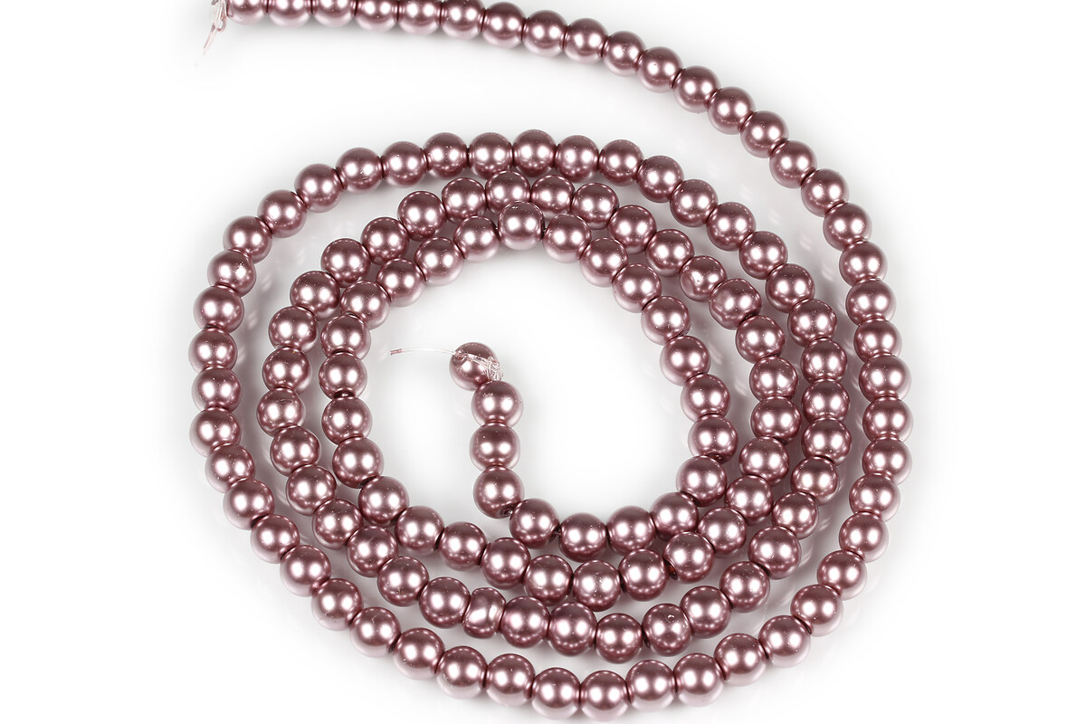 Sirag perle de sticla lucioase, sfere 6mm - maro castana (aprox. 145 buc.)