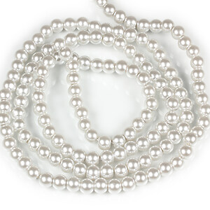 Sirag perle de sticla lucioase, sfere 6mm - gri deschis (aprox. 145 buc.)