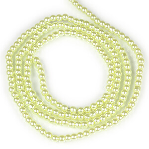 Sirag perle de sticla lucioase, sfere 4mm - galben verzui (aprox. 210 buc.)