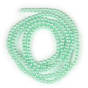 Sirag perle de sticla lucioase, sfere 4mm - turcoaz deschis (aprox. 210 buc.)