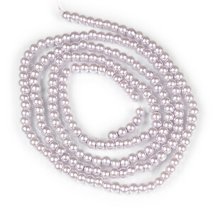 Sirag perle de sticla lucioase, sfere 4mm - mov pal (aprox. 210 buc.)