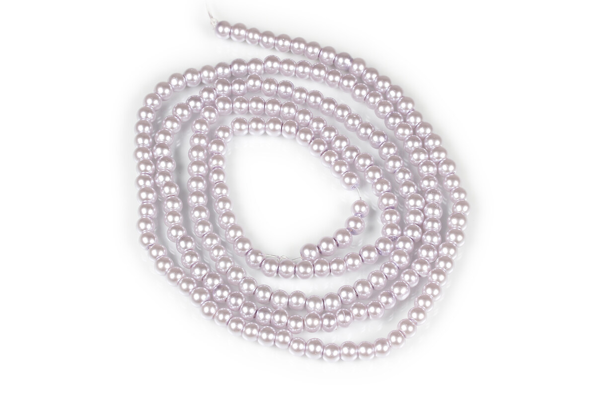 Sirag perle de sticla lucioase, sfere 4mm - mov pal (aprox. 210 buc.)