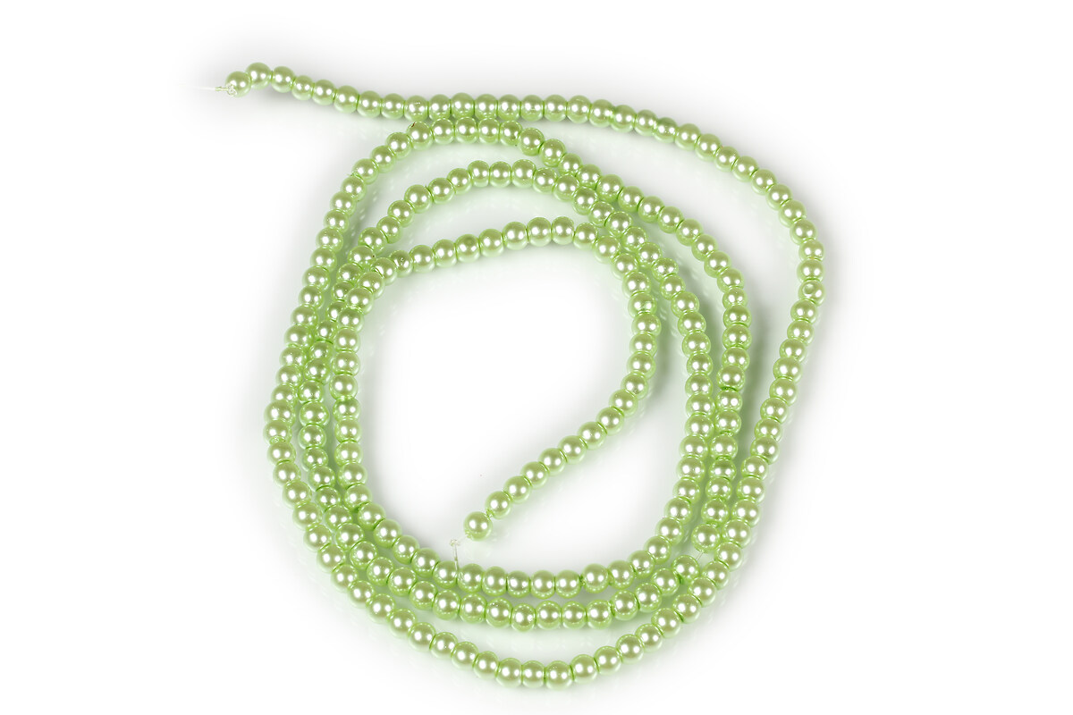 Sirag perle de sticla lucioase, sfere 3mm - verde deschis (aprox. 190 buc.)