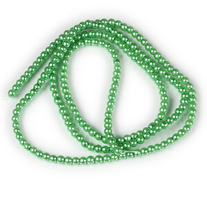 Sirag perle de sticla lucioase, sfere 3mm - verde menta (aprox. 190 buc.)