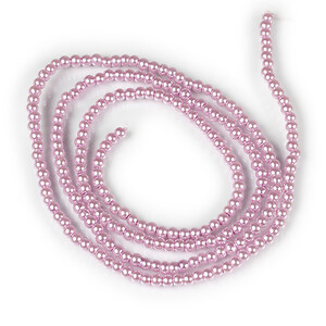 Sirag perle de sticla lucioase, sfere 3mm - mov lila (aprox. 190 buc.)