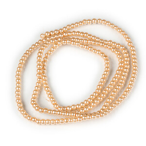 Sirag perle de sticla lucioase, sfere 3mm - portocaliu deschis (aprox. 190 buc.)