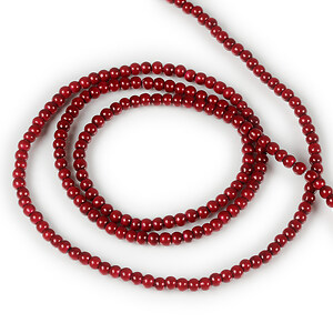 Sirag perle de sticla lucioase, sfere 3mm - rosu grena opac (aprox. 190 buc.)