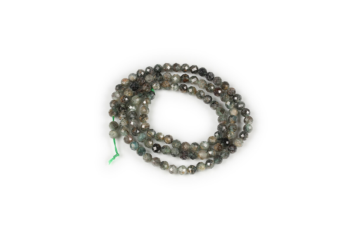 Margele cuart verde sfere fatetate 3,5mm (sirag)