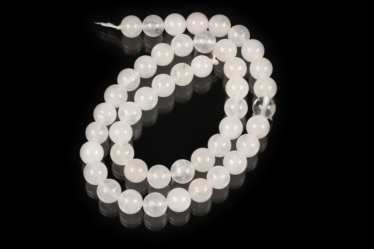 Margele cuart alb sfere 8mm (sirag)