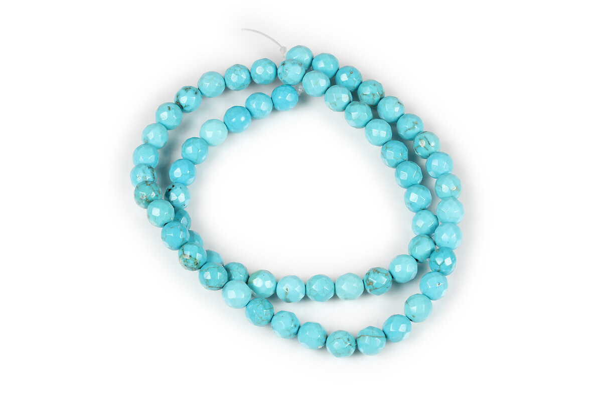 Margele howlit turcoaz sfere fatetate 6mm (sirag)