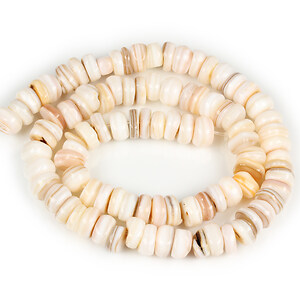 Mărgele sidef crem rondele 2-4x7x - 11 mm (sirag)