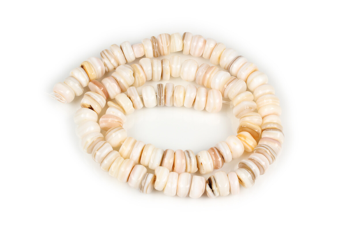 Mărgele mărgele sidef crem rondele 2-4x7x - 11 mm (sirag)