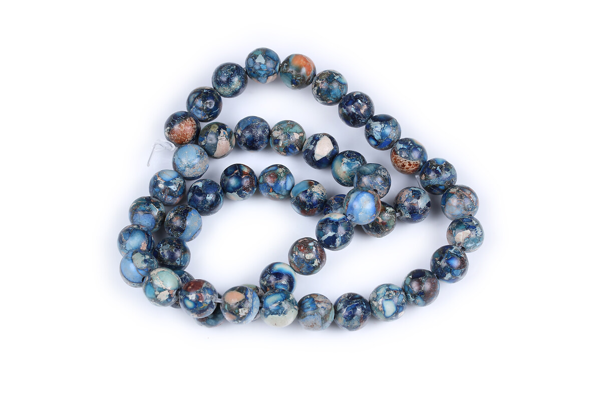 Margele regalite de sinteza (jasp imperial) sfere 8mm (sirag) - mix albastru