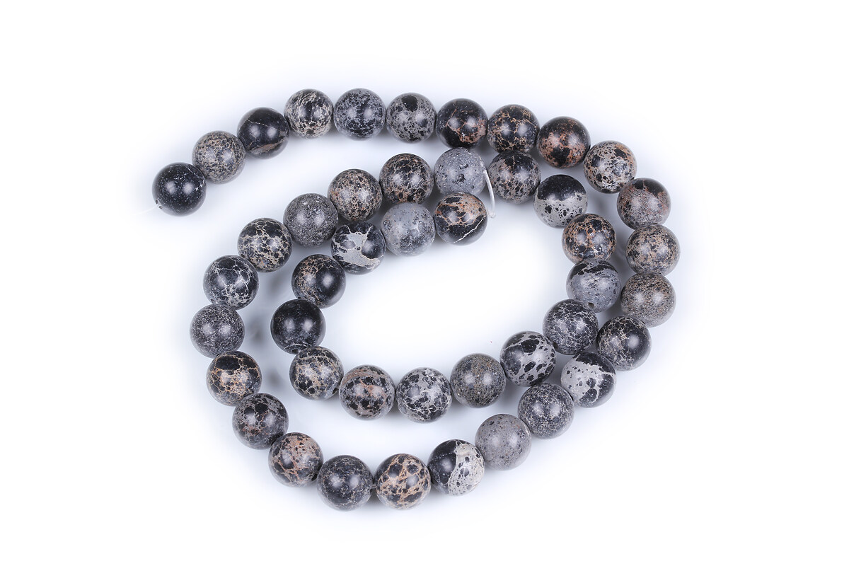 Margele regalite de sinteza (jasp imperial) sfere 8mm (sirag) - negru gri