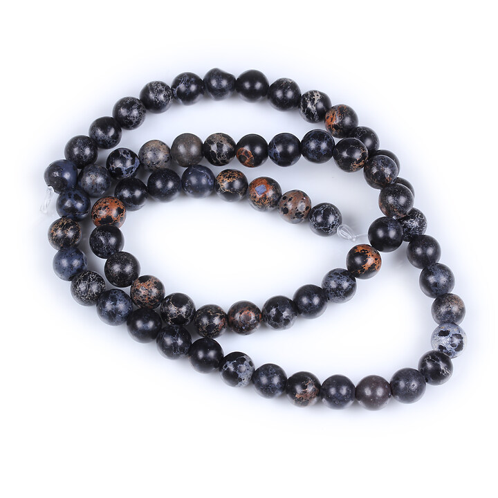 Margele regalite de sinteza (jasp imperial) sfere 6mm (sirag) - negru