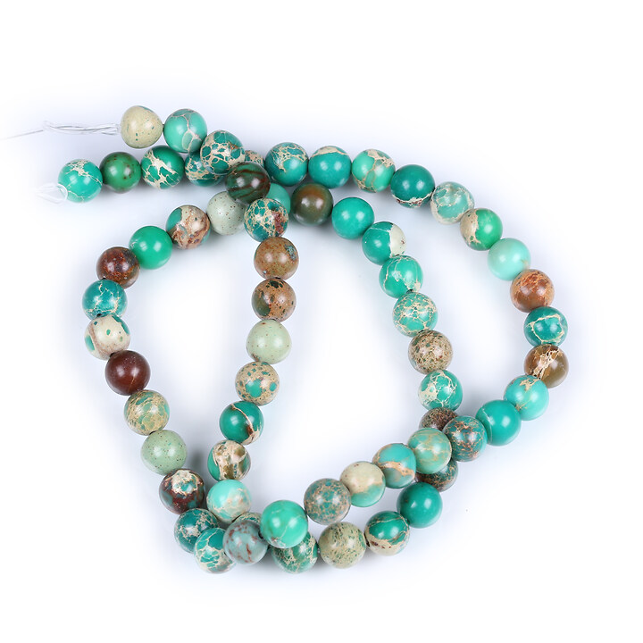 Margele regalite de sinteza (jasp imperial) sfere 6mm (sirag) - verde turcoaz