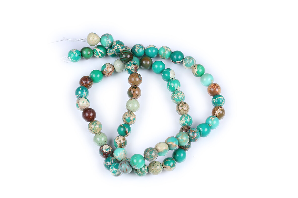 Margele regalite de sinteza (jasp imperial) sfere 6mm (sirag) - verde turcoaz