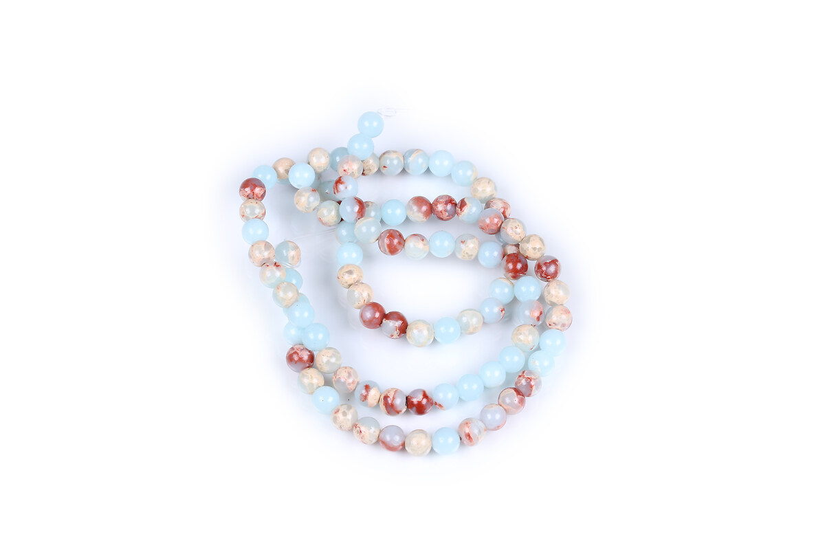 Margele regalite (jasp imperial) de sinteza sfere 4mm (sirag) - bleu maro