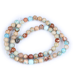 Margele regalite de sinteza (jasp imperial) sfere 6mm (sirag) - bleu maro