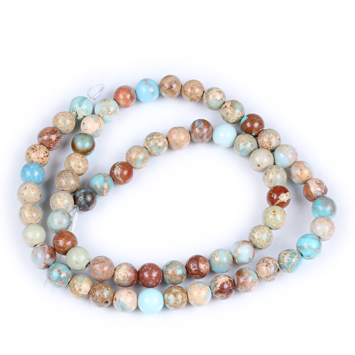 Margele regalite de sinteza (jasp imperial) sfere 6mm (sirag) - bleu maro