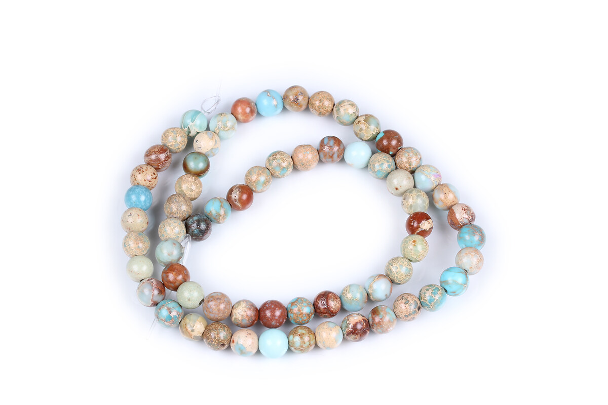 Margele regalite de sinteza (jasp imperial) sfere 6mm (sirag) - bleu maro