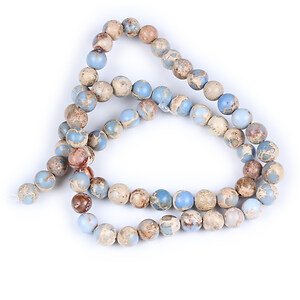 Margele regalite de sinteza (jasp imperial) sfere 6mm (sirag) - albastru ciel