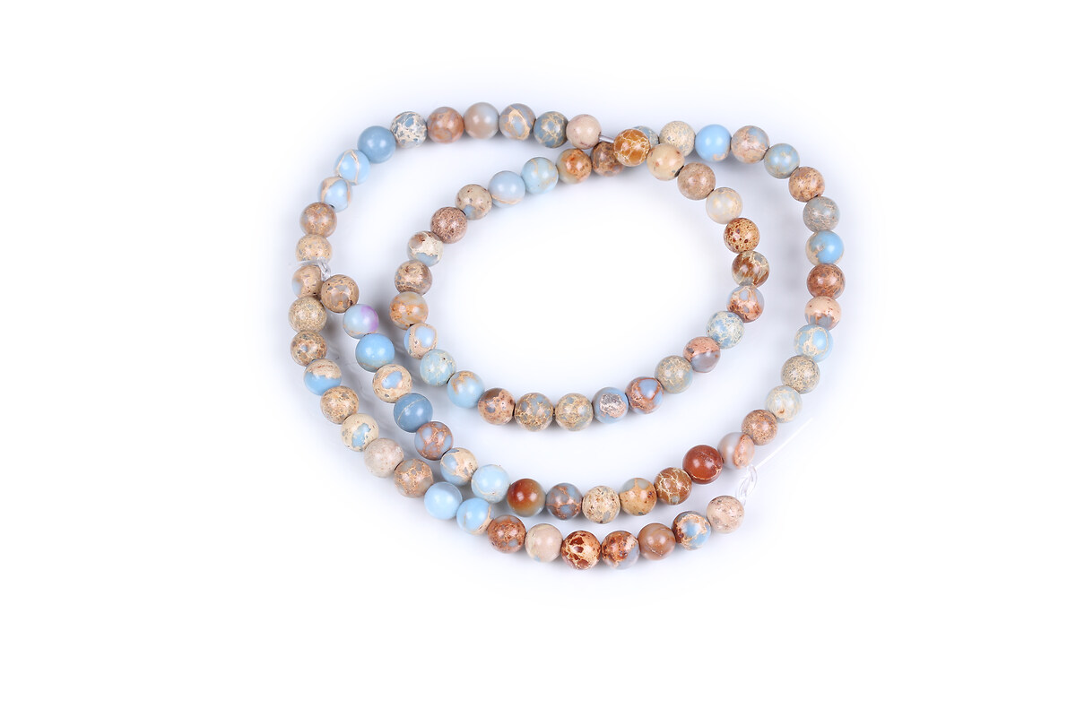 Margele regalite de sinteza (jasp imperial) sfere 4mm (sirag) - albastru ciel