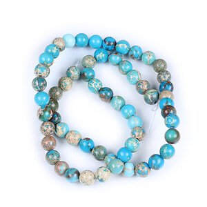 Margele regalite de sinteza (jasp imperial) sfere 6mm (sirag) - albastru