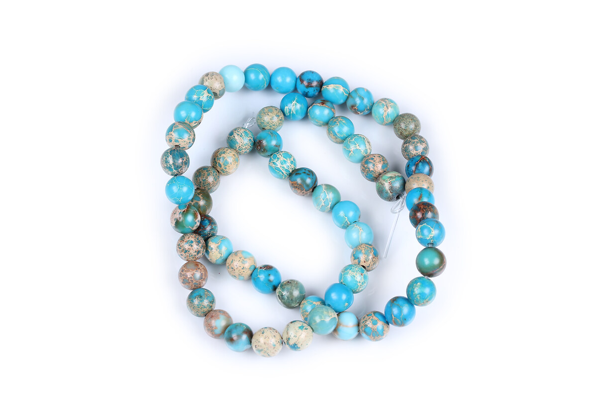Margele regalite de sinteza (jasp imperial) sfere 6mm (sirag) - albastru