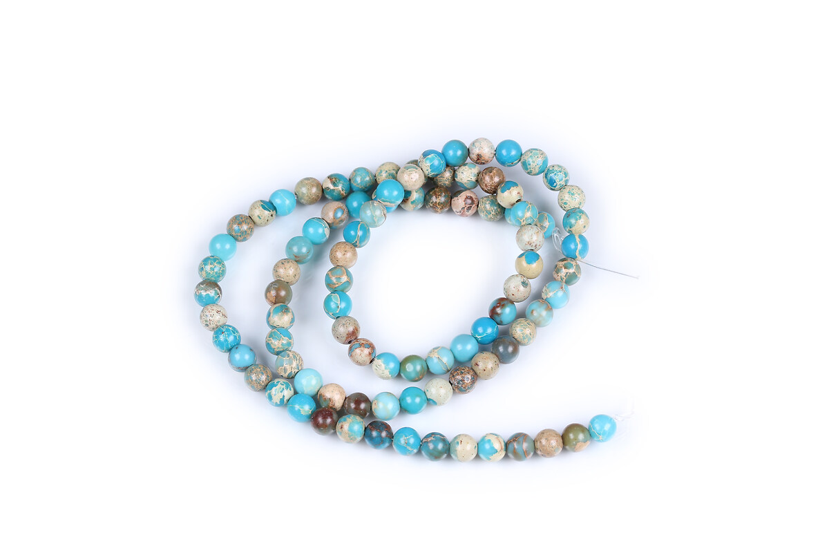 Margele regalite de sinteza (jasp imperial) sfere 4mm (sirag) - albastru