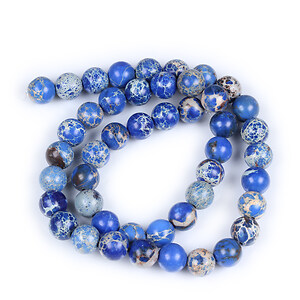 Margele regalite de sinteza (jasp imperial) sfere 8mm (sirag) - albastru regal