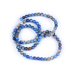 Margele regalite de sinteza (jasp imperial) sfere 4mm (sirag) - albastru regal