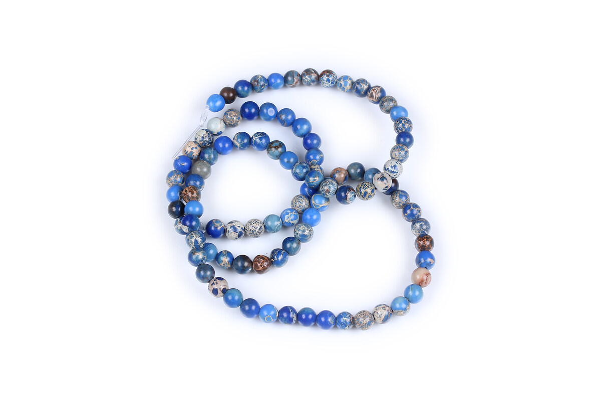 Margele regalite de sinteza (jasp imperial) sfere 4mm (sirag) - albastru regal