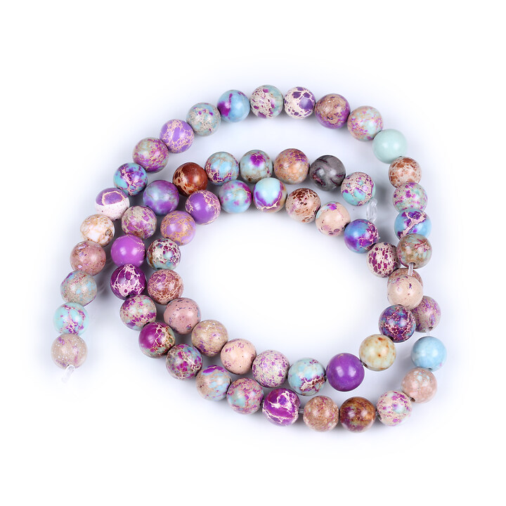 Margele regalite de sinteza (jasp imperial) sfere 6mm (sirag) - violet bleu