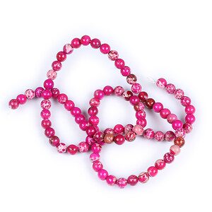 Margele regalite de sinteza (jasp imperial) sfere 4mm (sirag) - roz fucsia