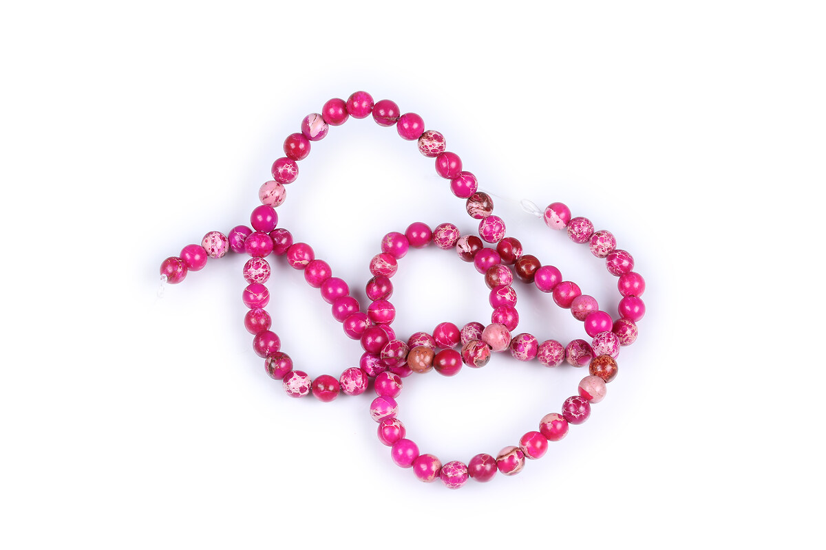 Margele regalite de sinteza (jasp imperial) sfere 4mm (sirag) - roz fucsia