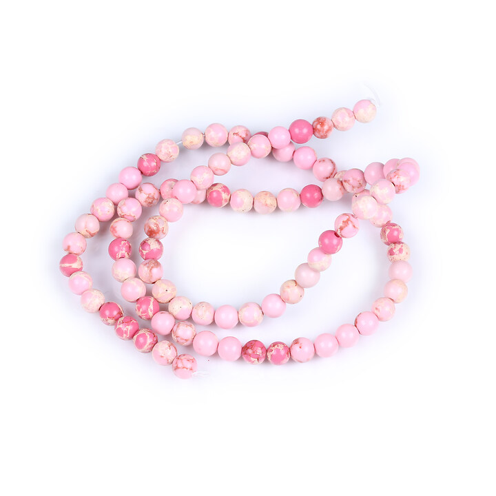 Margele regalite de sinteza (jasp imperial) sfere 4mm (sirag) - roz