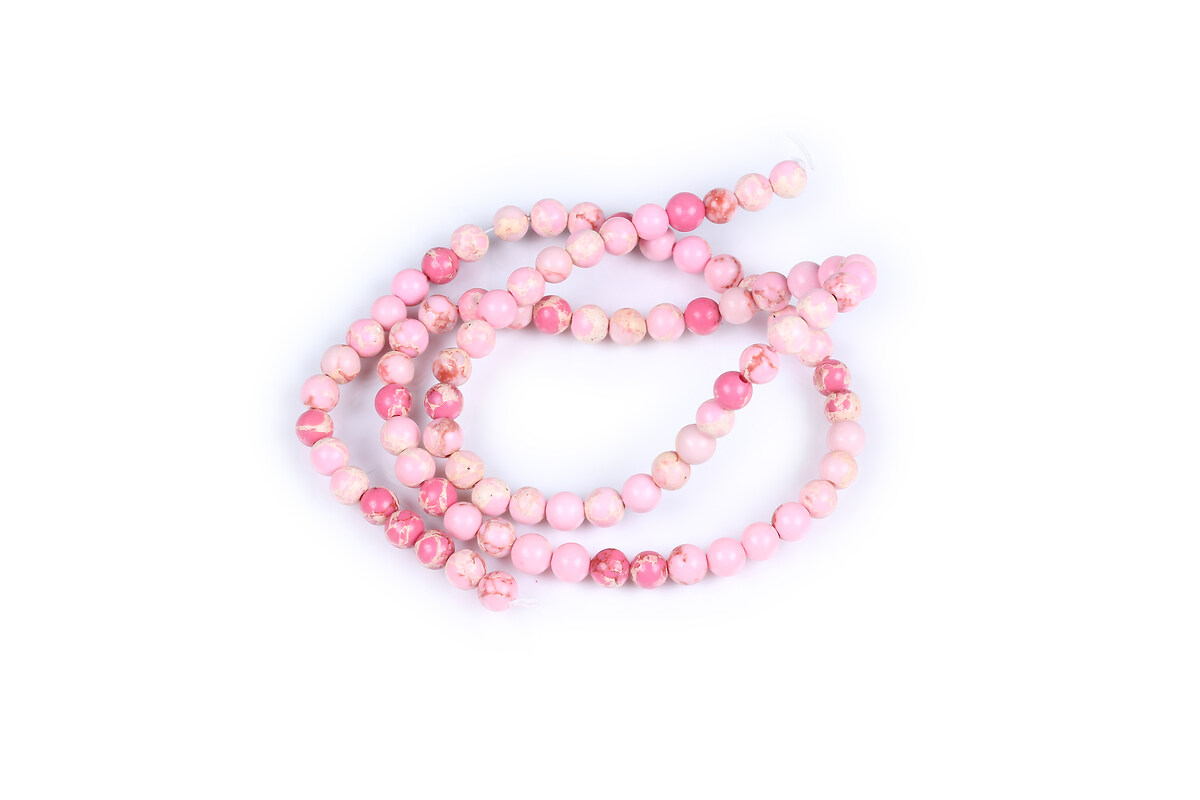 Margele regalite de sinteza (jasp imperial) sfere 4mm (sirag) - roz