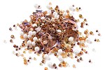Mix margele de sticla si margele de nisip, punguta cu aprox. 40gr. - maro