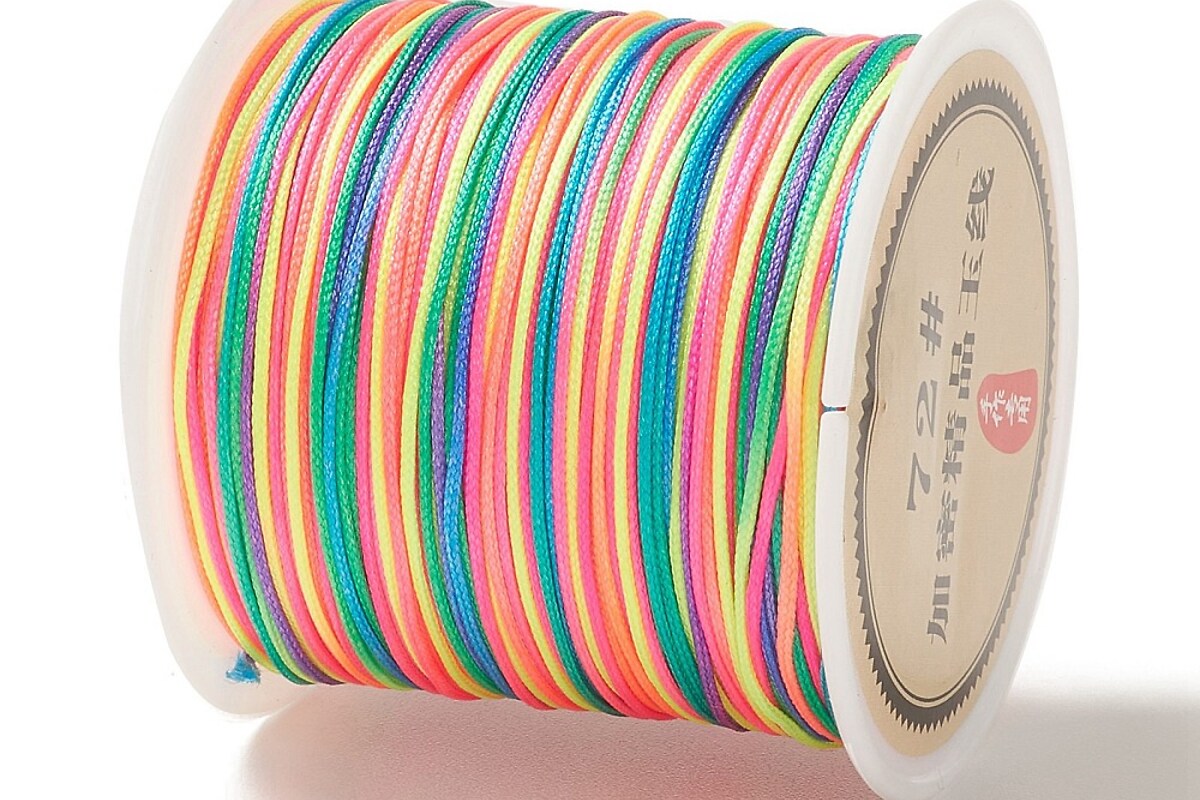 Snur Shamballa nylon grosime 0,8mm, rola de aprox. 40m - multicolor