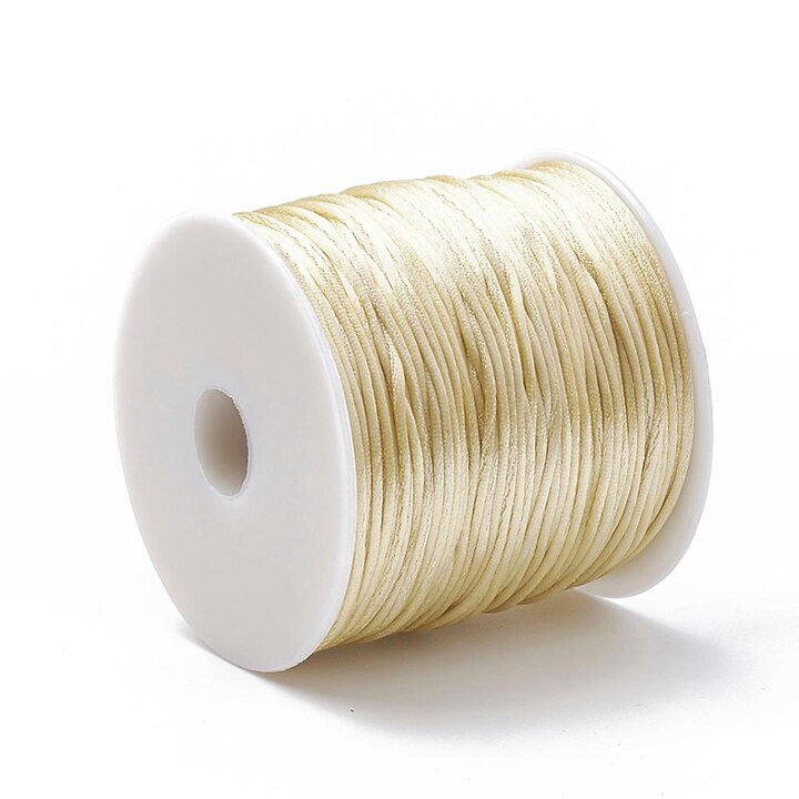 Snur satinat nylon grosime aprox. 1mm, rola de aprox. 70m - crem