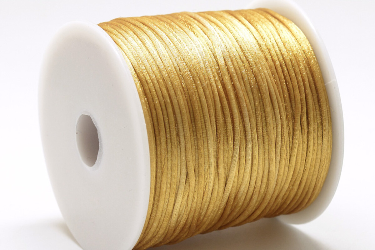 Snur satinat nylon grosime aprox. 1mm, rola de aprox. 70m - galben auriu