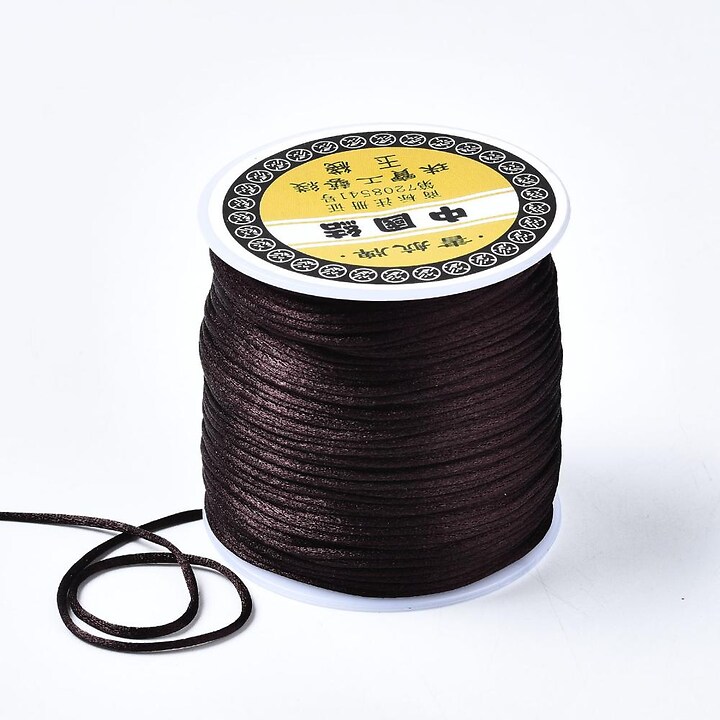 Snur satinat nylon grosime aprox. 1mm, rola de aprox. 70m - maro inchis